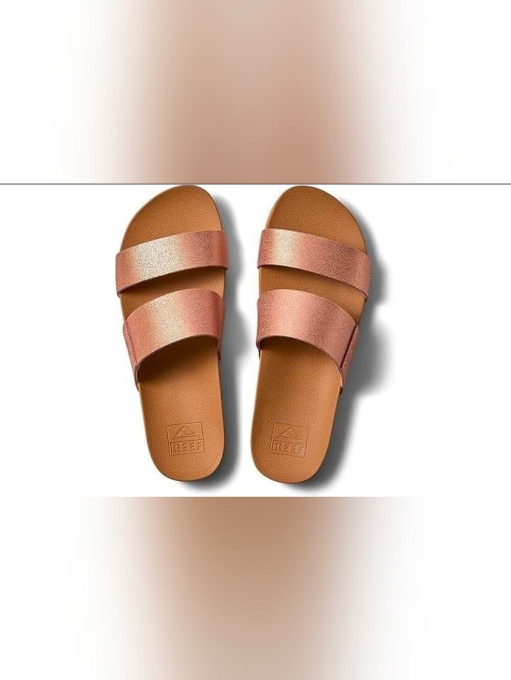 Reef Cushion Vista Sandals Women's Size 10 Rose Gold Metallic NWT Comfort Slides